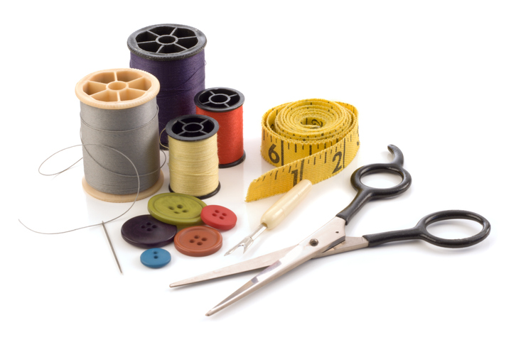 Sewing Kit with Needle, Thread, Button, Scissors, and Tape Measure